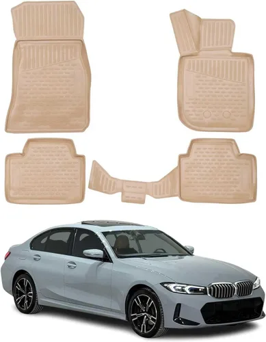 Miniatura 12 de OMAC Alfombrillas para BMW Serie 3, E46, E90, E91, E92, alfombrillas de coche para todo tipo de clima, 3D, ajuste personalizado, alfombrilla de goma