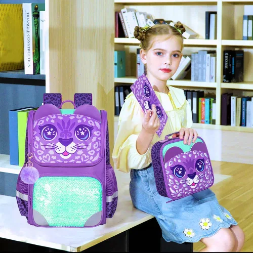 Miniatura 43 de KLFVB Mochila de 3 piezas para niñas y niños, bolsa de libros de dinosaurio de unicornio de 15 pulgadas con lonchera, bolsa escolar preescolar