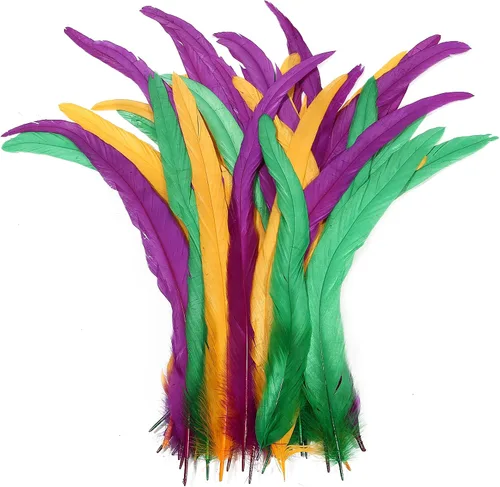 Miniatura 36 de THARAHT 50 piezas de plumas de cola de gallo, naturales, de 12 a 14 pulgadas (30-35 cm) para manualidades, bodas, atado de moscas, plumas para Rosa