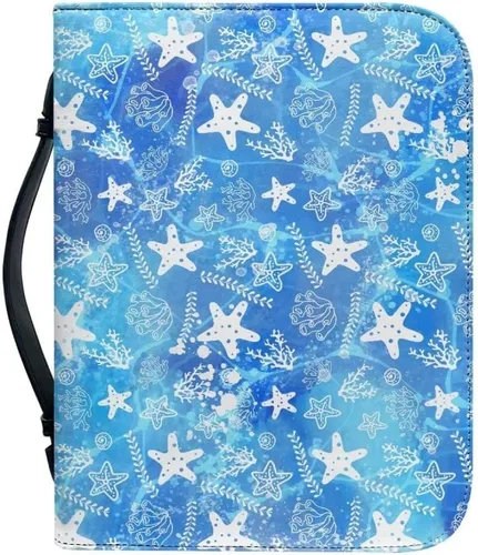 Miniatura 7 de Funda de cuero para la Biblia para hombres, funda de Biblia con patrón de bola roja, bolsa grande para la Biblia con asa bolsa de mano