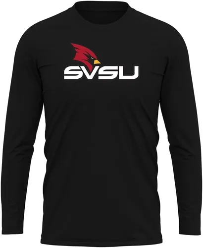 Miniatura 169 de Camisa deportiva de manga larga oficial de la NCAA Collegiate para hombre, colección negra con logotipo primario