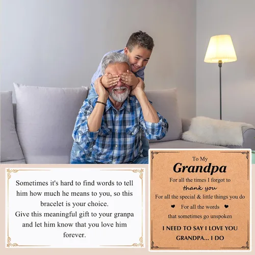 Miniatura 2 de UPROMI Regalos para papá, padrastro, abuelo, tío, padrastro, hermano, hijo, nieto, sobrino, hijastro, hombre, pulsera, regalo de cumpleaños