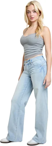 Miniatura 5 de YMI Pantalones de Elastano para Mujer YMI Jeans de Cintura Baja y Pierna Ancha Wannabettabutt