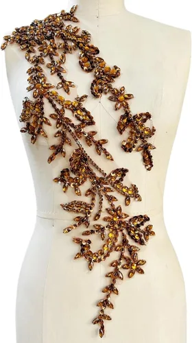 Miniatura 25 de PLune Diamantes de imitación acrílicos brillantes hechos a mano en apliques de encaje, cuentas de costura, parches para accesorios para vestido