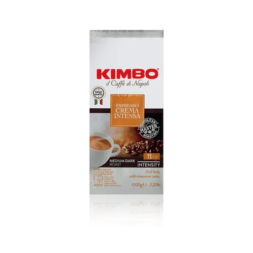 Miniatura 8 de Kimbo Café en grano entero, aroma dorado, 100% café Acrabica, tostado oscuro medio, intensidad 9/13, bolsa de 2.2 libras (35.27 onzas)