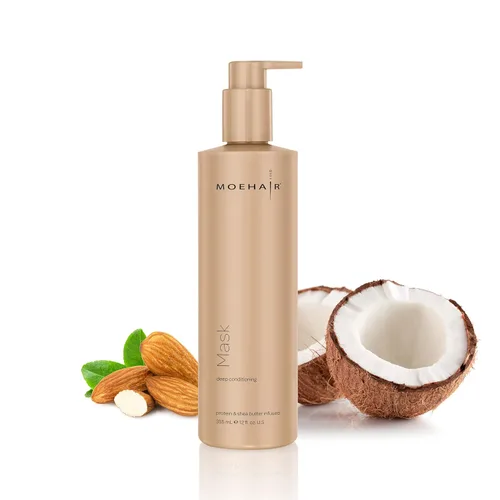 MOEHAIR Mascarilla capilar hidratante con manteca de karité, proteínas y aceite de oliva, mascarilla capilar para cabello dañado, suaviza el cabello