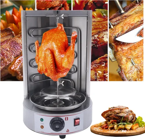 Miniatura 3 de Máquina eléctrica Shawarma Grill de 110 V, 3000 W, parrilla vertical de Kebab de 122.0-572.0 °F, horno asador vertical para encimera, máquina