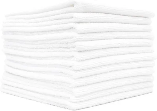 (Paquete de 12) 12" x 12 in. toallas de limpieza de microfibra de grado comercial para usos múltiples, altamente absorbentes, sin pelusa, sin Blanco