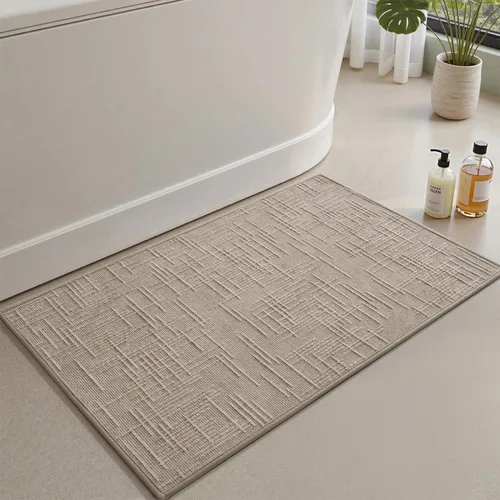 AMOAMI Alfombra de Baño Antideslizante Súper Absorbente de Secado Rápido Alfombras de Baño para Piso de Baño Respaldo de Goma Lavable Alfombras de