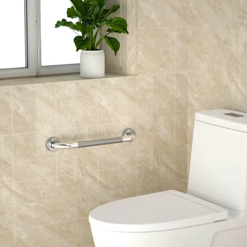 Miniatura 7 de Barras de agarre de ducha de 16 pulgadas para bañeras, paquete de 2 barras de agarre de baño de acero inoxidable, riel de seguridad moleteado