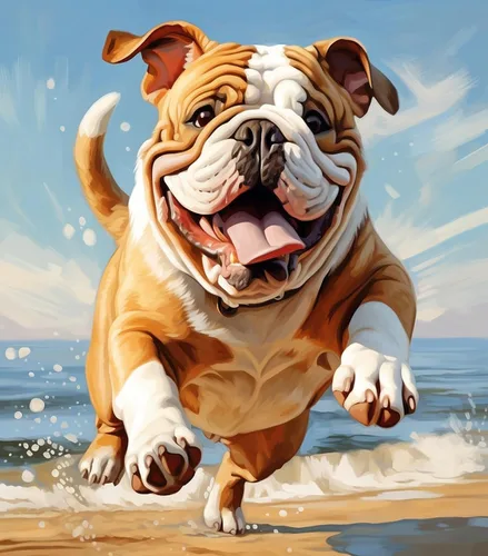 ZMHZMY Pintura por números para adultos, Bulldog inglés, kits de pintura por números, pintura al óleo, lienzo de dibujo para decoración del hogar,