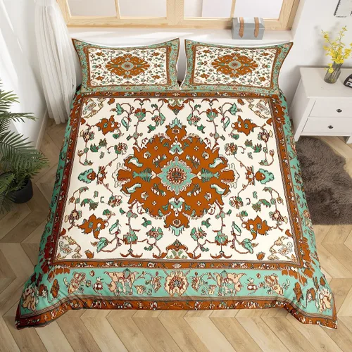 Miniatura 14 de Erosebridal Funda de edredón floral exótica tamaño Queen, juego de ropa de cama bohemio, funda de edredón tribal exótica floral bohemia, flores