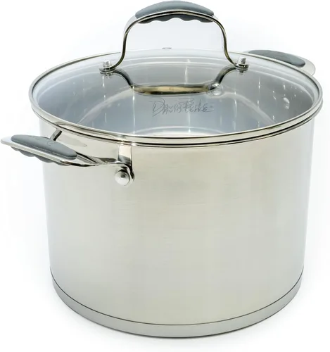 Miniatura 10 de David Burke Stature - Sartén de acero inoxidable de 1.75 cuartos de galón con tapa de tensión, apta para horno, color gris cepillado