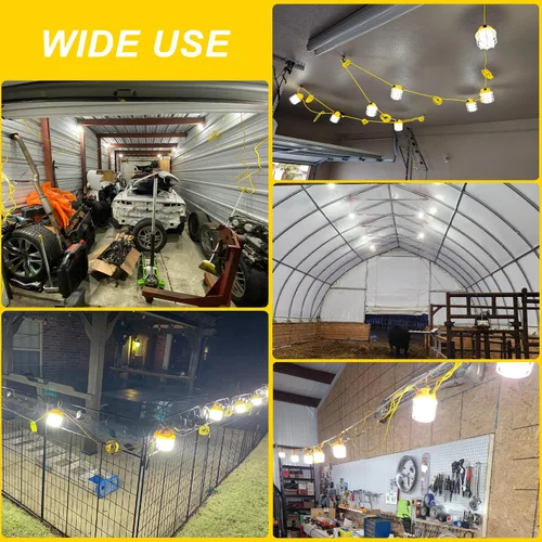 Miniatura 6 de RIUVAO Cadena de luces LED de construcción de 100 pies, súper brillante de 150 W, 15000 lm, impermeable, IP65, luces de trabajo, luces temporales