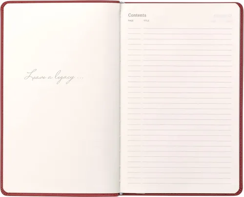Miniatura 4 de Cuaderno de escritura clásico de cuero, tapa blanda, rayado estrecho, tabla de contenido y páginas numeradas Britannica Rojo