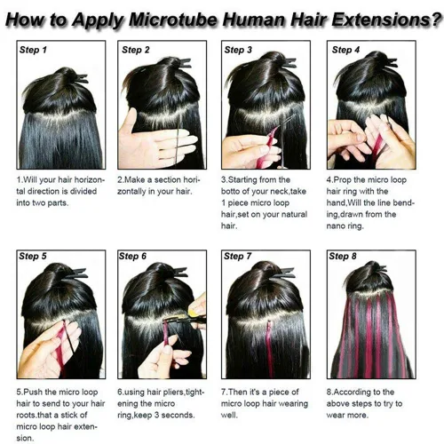 Miniatura 7 de 1000 anillos de microeslabones de silicona de alta calidad, cuentas forradas de 0.197 in para extensiones de cabello con punta I