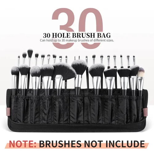 Miniatura 2 de DUcare Organizador de brochas de maquillaje, 30 piezas, fundas de viaje plegables, brochas de maquillaje, bolsa de cosméticos de pie, almacenamiento