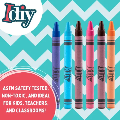 Miniatura 4 de SCS Direct IDIY - Crayones de cera envueltos a granel, 480 unidades, 8 colores (60 de cada uno), seguridad ASTM probada y pre-clasificada