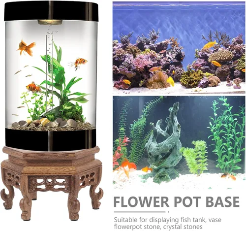 Miniatura 9 de Didiseaon Taburete de madera para plantas, soporte de exhibición chino, soporte retro para maceta, estante decorativo para jardinera, estante