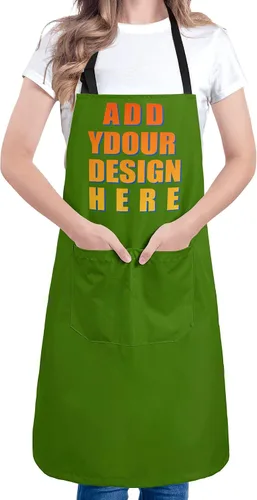 Miniatura 13 de Apron for Women with 2 Pockets Waterproof Bib for Kitchen Cooking Restaurant BBQ Painting Crafting Salon Nails