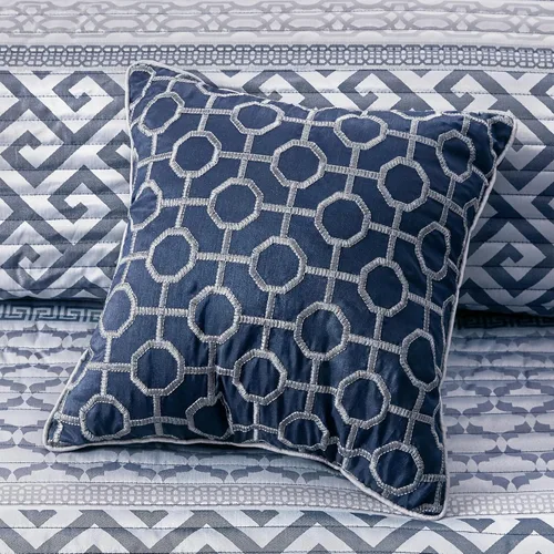 Miniatura 5 de Madison Park - Juego de colchas de lujo con diseño de rayas jacquard - para todas las estaciones, colcha de cama ligera, fundas, almohada Azul