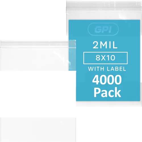 Miniatura 19 de GPI Caja de 1000 bolsas de plástico transparente recerrable con cremallera de 3" x 4" - A granel de 2 mil de grosor, bolsitas de poli fuertes