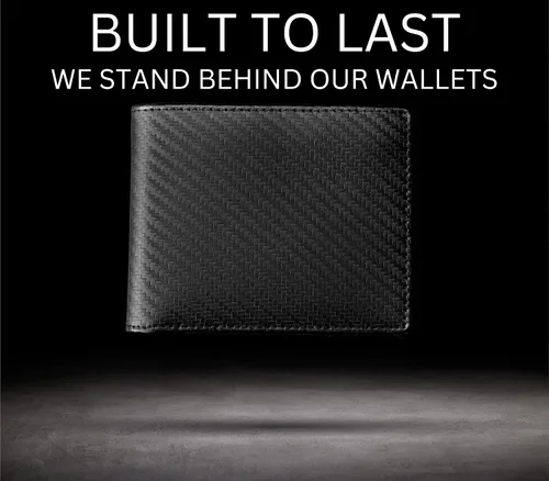 Miniatura 6 de Stealth Mode Cartera plegable de cuero para hombre con ventana de identificación y bloqueo RFID