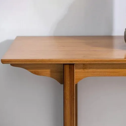 Miniatura 7 de Mesa consola, mesa de consola moderna de mediados de siglo, rectangular, color marrón oscuro, mesa de pasillo, mesa de sofá para entrada, pasillo
