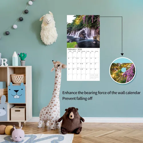 Miniatura 3 de Calendario de pared 2026, Calendario 2026, noviembre de 2025 - diciembre de 2026, calendario de pared cascada, 12 x 24 pulgadas abierto, papel