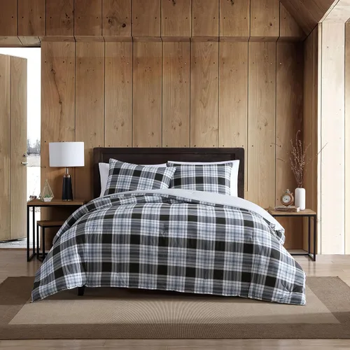 Miniatura 28 de Eddie Bauer - Juego de edredón Queen, ropa de cama reversible a cuadros, elegante y cálida decoración del hogar (gris normandía, Queen)