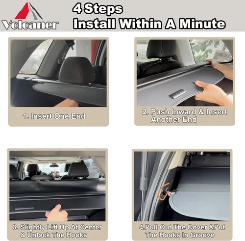 Miniatura 9 de Cubierta de carga para accesorios Honda CRV 2023-2025 2026, (textura de fibra de carbono) para Honda CRV 2023-2026 Accesorios (incluye híbrido)