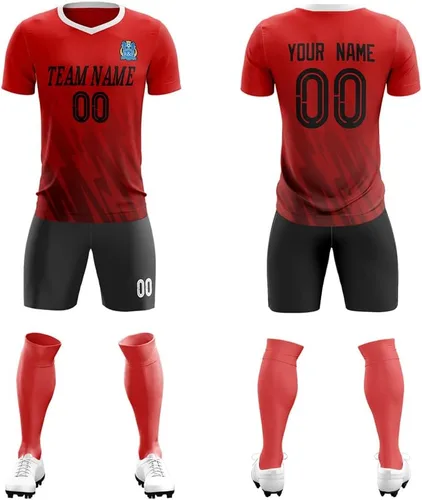 Uniforme de camiseta de fútbol personalizado para hombres, mujeres, niños, camisa y pantalones cortos personalizados con número de nombre