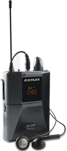 Miniatura 11 de EXMAX EX-938 Micrófono Inalámbrico Auricular Guía Turística Sistema Intérprete Transmisor Transmisor Traductor en su Oído para Traducción Iglesia
