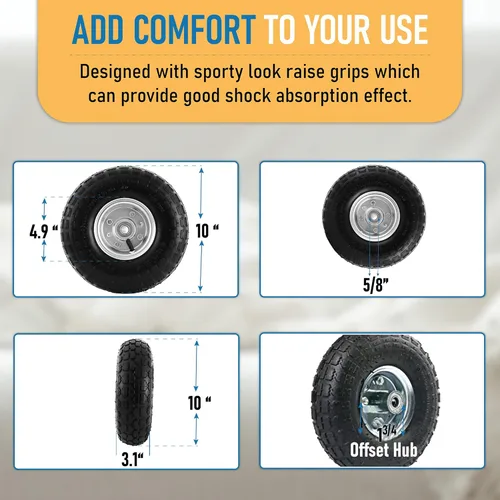 Miniatura 6 de Rueda y neumático de repuesto de 10 pulgadas 4.10/3.50-4" - 10" Neumáticos neumáticos de utilidad para carretilla, carretón, carretilla manual