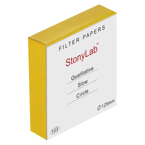 Miniatura 13 de stonylab Papel de filtro cualitativo, 100 paquetes de papel de filtro de celulosa de flujo lento con retención de partículas de 10 micras, diámetro