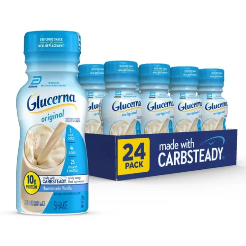 Glucerna Original - Batido para el cuidado de la diabetes, Vainilla Casera, reemplazo de comida para diabéticos para apoyar el manejo del azúcar en
