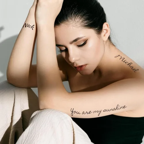 Miniatura 2 de Tatuaje temporal personalizado para adultos con nombre de texto personalizado, adhesivo de tatuaje falso para mujeres y hombres, tatuaje con nombre