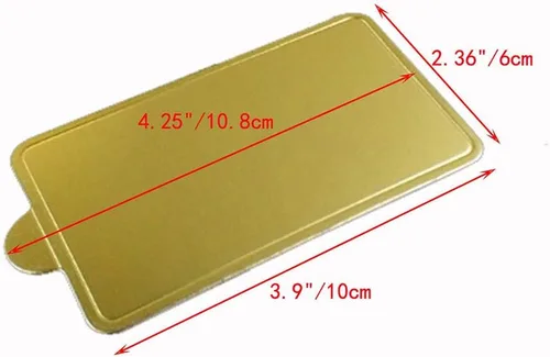 Miniatura 2 de Paquete de 100 mini tablas de base de pastel, juego de cartón redondo y cuadrado para pastel de mousse dorado, ideal para bufé de postres, bodas