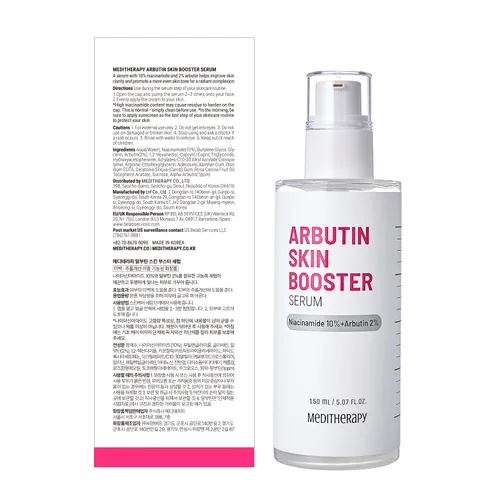 Miniatura 9 de MEDITHERAPY Arbutin Skin Booster Serum for Face 5.07 fl. oz – Suero facial coreano con 10% de niacinamida y 2% de arbutina – Alfa Arbutina se dirige