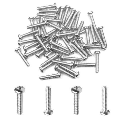 Miniatura 37 de MroMax 5 tornillos de máquina Phillips de cabeza plana M8 x 0.984 in, acero inoxidable 304 18-8, rosca completa, tornillos de cabeza cruzada gris