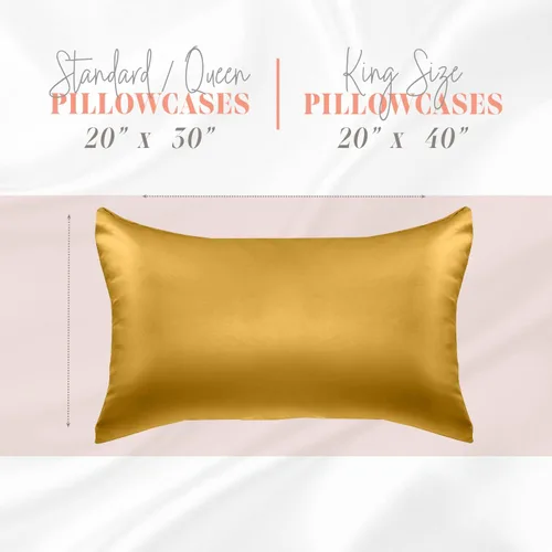 Miniatura 3 de Elegant Comfort Juego de 2 fundas de almohada de satén sedosas y lujosas para una piel y cabello más saludables, cierre con cremallera oculta