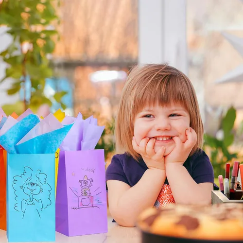 Miniatura 5 de LFCXHTY Paquete de 60 bolsas de papel color azul rey, pequeñas bolsas de papel para fiesta de cumpleaños, boda, venta al por menor, compras