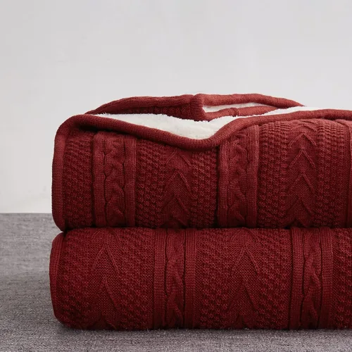 Miniatura 26 de Longhui bedding Manta de punto trenzado acrílico negro de 50 x 63 pulgadas, gruesa, suave, grande, acogedora manta de forro polar de punto