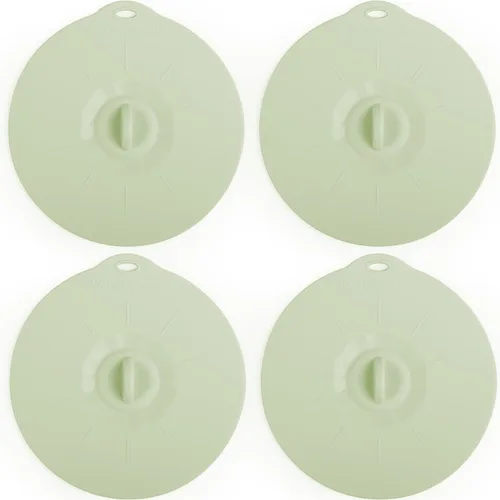 Paquete de 4 tapas de silicona de 3.9 pulgadas para tazas, tazones, platos, sartenes, cubierta para salpicaduras de microondas, recipientes de