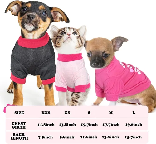 Miniatura 7 de 4 camisas para perro, ropa para perros de primavera y verano, lindo patrón, suave y transpirable, camiseta para mascotas, ropa para cachorros