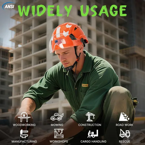 Miniatura 9 de Aolamegs Carbon Fiber Pattern Hard Hat with Visor, ANSI Z89.1 Vented Safety Helmet, OSHA Approved Construction Hardhat for Men, 6-Point Suspension