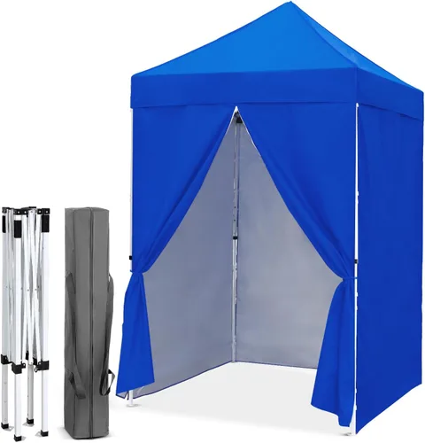 Miniatura 41 de EAGLE PEAK Toldo instantáneo de 5 x 5 con paneles de pared de 4 lados, pequeña tienda de campaña portátil desplegable con bolsa de transporte