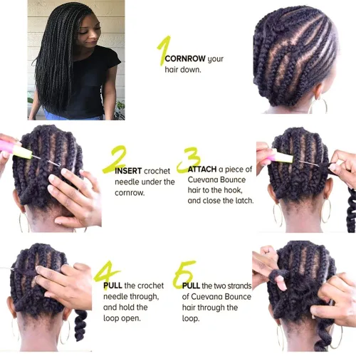 Miniatura 8 de 6 paquetes de trenzas de ganchillo de caja, cabello sintético pre-anillado, trenzas de ganchillo de caja, trenzas de ganchillo de 22 pulgadas