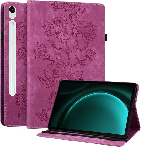 Miniatura 57 de Funda para Samsung Galaxy Tab S5e 10.5 2019 Modelo SM-T720/T725/T727, funda delgada de piel sintética con soporte multiángulo y soporte