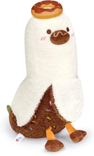 Miniatura 9 de PEACH CAT Peluche de pato de plátano con moño, peluche romántico de 12 pulgadas, almohada de felpa para abrazar, regalo de peluche para novia, Arco